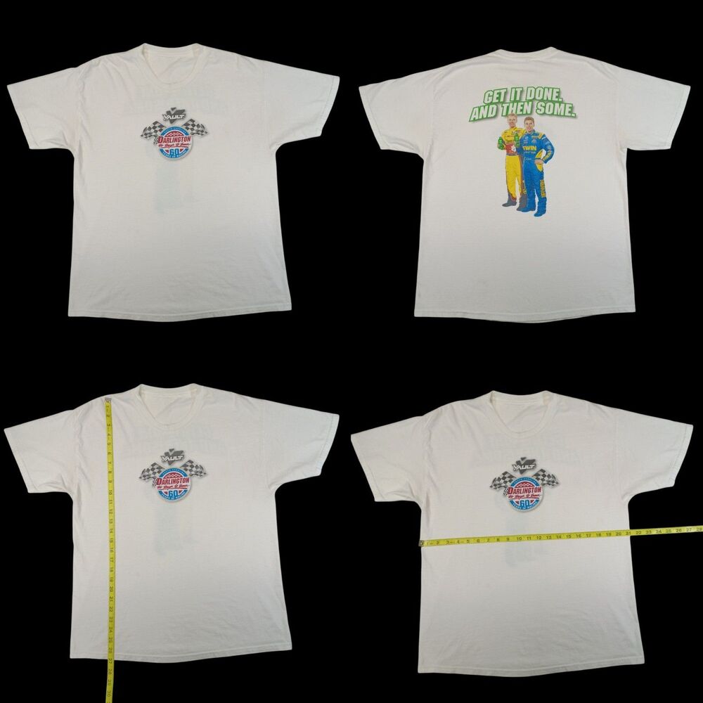 Vntg Y2K Darlington Raceway Shirt 2 Side Graphic Established 1950 NASCAR T Shirt